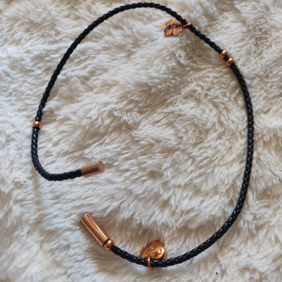 Folli Follie Rose Gold Plated Heart4Heart Sweetheart Black Bracelet - Picture 8 of 11